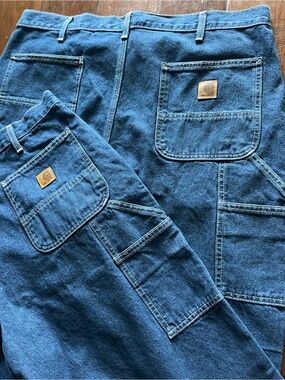 Carhartt Men’s Relaxed Work Jeans - Dark Blue Denim